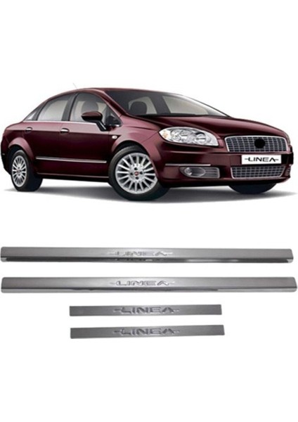 Otomotiv Fiat Linea Uyumlu Krom Kapı Eşiği 4 Parça 2007 Sonrası