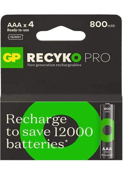 Recyko Pro 800 Mah Ni-Mh 1.2 Volt Aaa Ince Kalem Şarjlı Pil 4lü Paket fiyatları