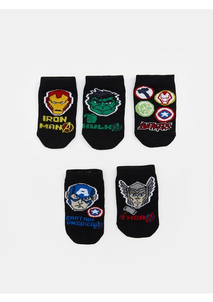 Yeni Sezon Hulk Desenli Erkek Cocuk Patik Corap 5'li - S5BA41Z4