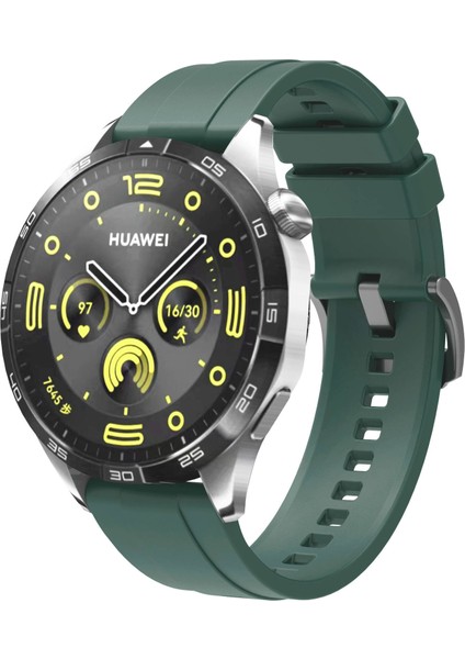 Huawei Gt4 22MM Uyumlu Tlzn - Krd-95 Silikon Kordon-Koyu Yeşil
