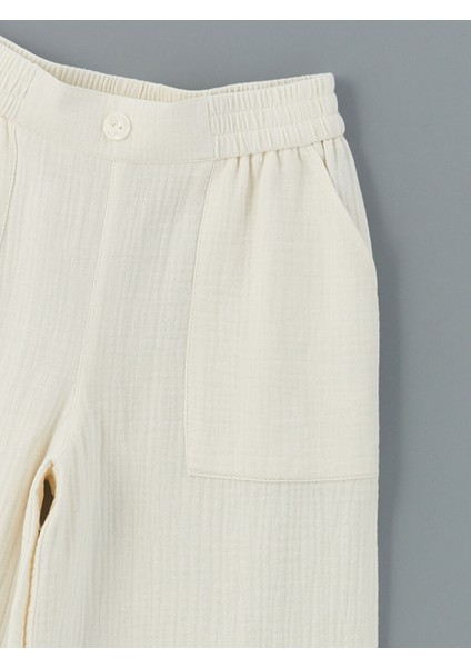 Yeni Sezon Beli Lastikli Muslin Kiz Cocuk Pantolon - S5G086Z4 modelleri