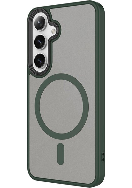 Galaxy S24 Kılıf Sert Pc Arka Yüzey Wireless Şarj Özellikli Tlzn Flet Magsafe Kapak-Koyu Yeşil modelleri