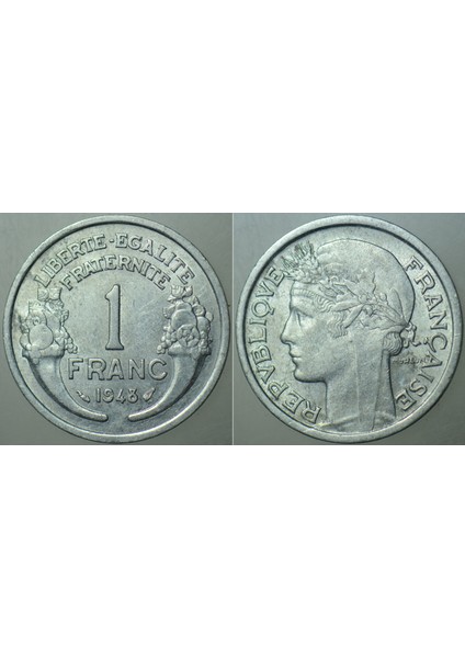 Fransa 1 Frank 1948 Çilaltı Kondisyon.