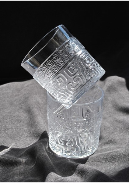 2'li Desenli Viski Kokteyl Bardağı Meşrubat Bardak 345 Ml-Kubiz