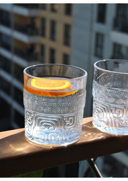 2'li Desenli Viski Kokteyl Bardağı Meşrubat Bardak 345 Ml-Kubiz
