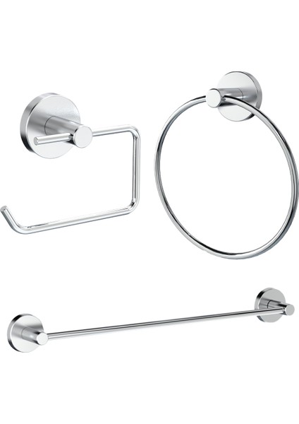Dolce Kapaksız Kağıtlık + Yuvarlak Havluluk + Uzun Havluluk Banyo Set