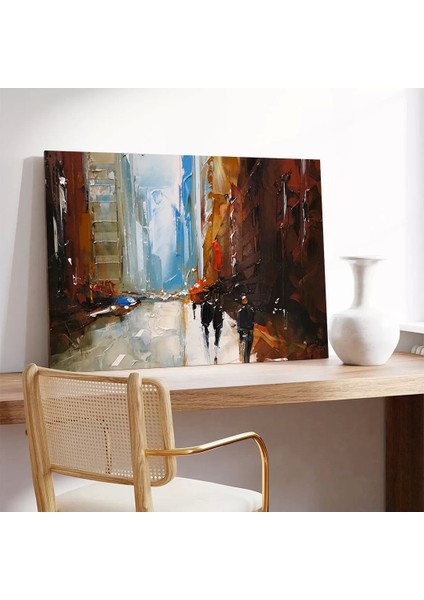 Yağmurlu Şehirde Akşam Kanvas Tablo modelleri