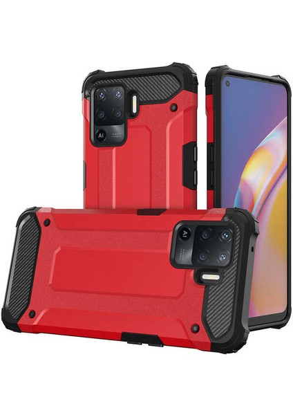 Oppo Reno 5 Lite Kılıf Tlzn Crash Silikon Kapak-Kırmızı
