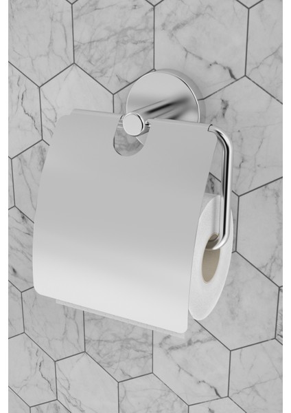 Dolce Kapaklı Kağıtlık ve Yuvarlak Havlu Askılığı 2li Banyo Seti modelleri