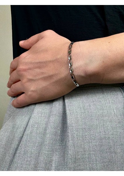 Silver Erkek Zincir Bileklik Kadın Paslanmaz Çelik Renk Atmaz Unısex Kararmaz Çelik Bileklik fiyatları