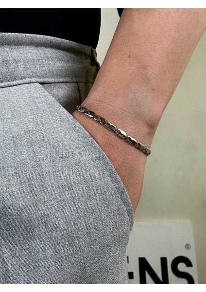 Silver Erkek Zincir Bileklik Kadın Paslanmaz Çelik Renk Atmaz Unısex Kararmaz Çelik Bileklik modelleri