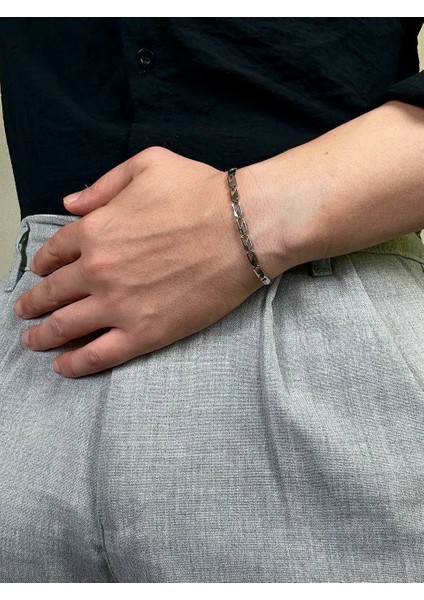 Silver Erkek Zincir Bileklik Kadın Paslanmaz Çelik Renk Atmaz Unısex Kararmaz Çelik Bileklik fırsatları