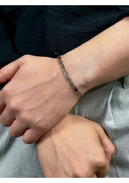 Silver Erkek Zincir Bileklik Kadın Paslanmaz Çelik Renk Atmaz Unısex Kararmaz Çelik Bileklik indirimleri