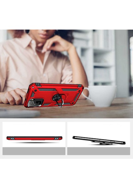 Xiaomi Redmi Note 10S Kılıf Tlzn Vega Kapak-Kırmızı indirimleri