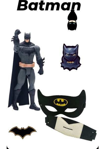Süper Ikili Batman Seti 30 cm Batman Karakter ve Batman Maskesi Ağızlığı modelleri