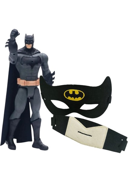 Süper Ikili Batman Seti 30 cm Batman Karakter ve Batman Maskesi Ağızlığı