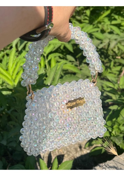 Boncuk Abiye Küçük Boy Çanta En 13 cm Boy 11 cm modelleri