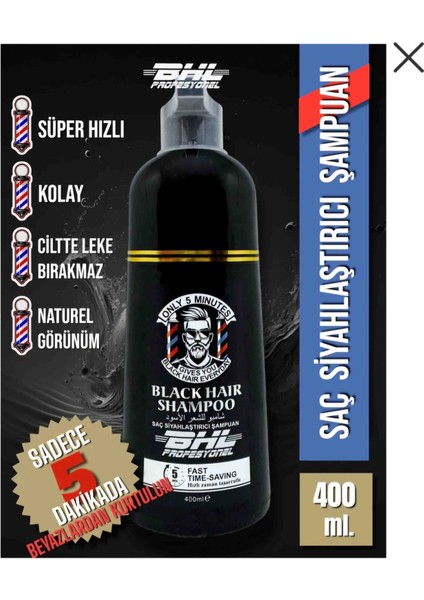 Lion Cozmetic Bhl Saç & Sakal Siyahlaştırıcı Şampuan 400 ML