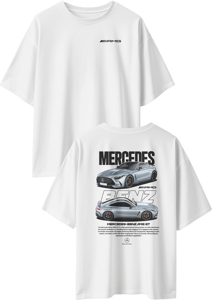 Unisex Mercedes Amg Gtbaskılı Oversize Pamuklu T-Shirt