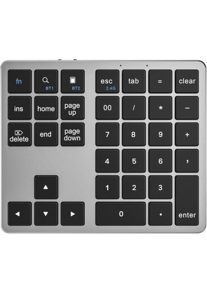 Powermaster PM-26595 Mini Gümüş Bluetooth 5.2 Kablosuz 35 Tuş Klavye Genişletme Sayı Bloğu Klavye Rakam Sayı Kısmı