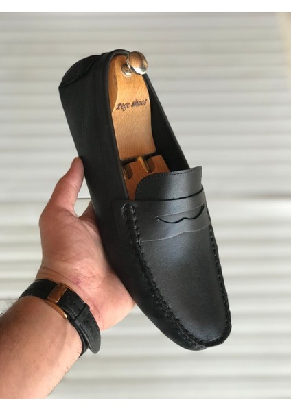 Yeni Sezon Hakiki Deri Günlük Loafer Geçme Rok