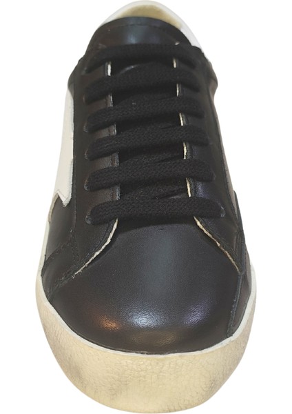 Kadın Goose Model Yıldız Detaylı Gülük %100 Deri Sneakers Ayakkabı 25NW00401