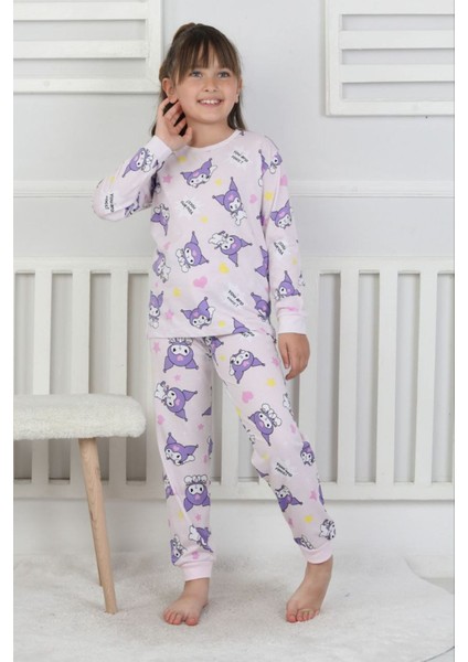 Isob Pembe Kuromi Desenli %100 Pamuk Kız Çocuk Pijama Takımı 3-8 Yaş 51205-P fiyatları
