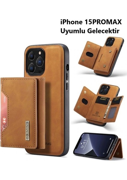 iPhone 15PROMAX Dg Mıng 2 Parça Ayrılabilir Güçlü Manyetik Cüzdanlı Kılıf
