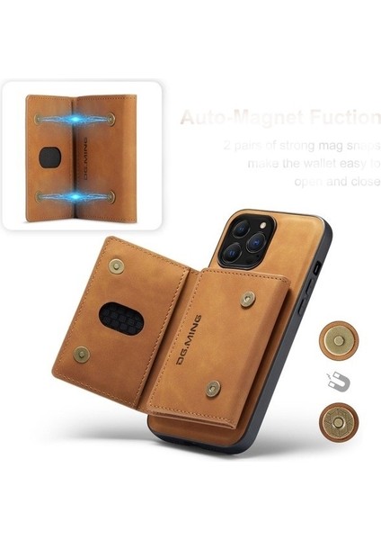 iPhone 15PROMAX Dg Mıng 2 Parça Ayrılabilir Güçlü Manyetik Cüzdanlı Kılıf