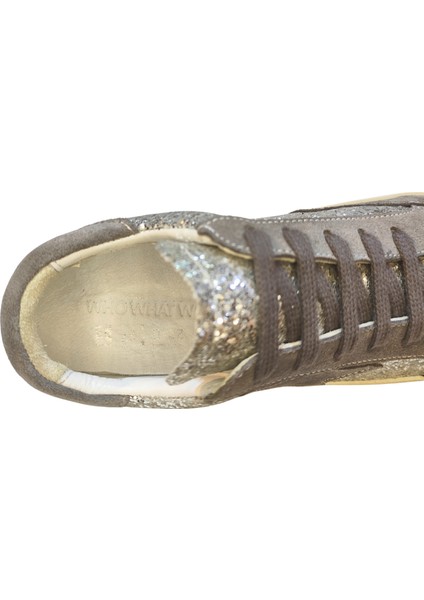 Kadın Goose Model Yıldız Detaylı Gülük %100 Deri Sneakers Ayakkabı 25NW00401