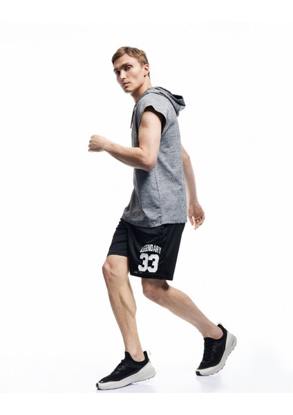 Yeni Sezon Baskılı Cep Detaylı Beli Lastikli Oversize Spor Şort