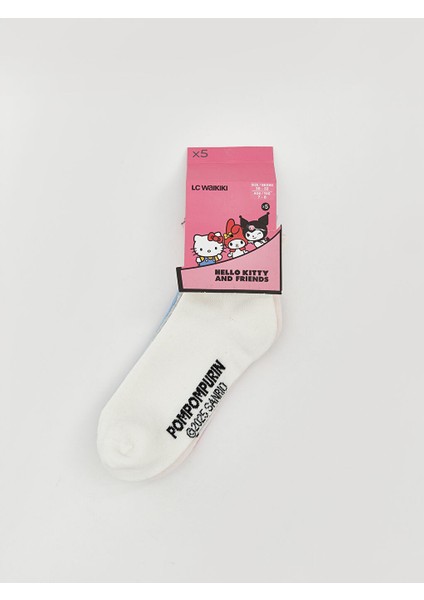 Yeni Sezon Hello Kitty Desenli Kiz Cocuk Patik Corap 5'li - S5MV97Z4