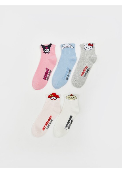Yeni Sezon Hello Kitty Desenli Kiz Cocuk Patik Corap 5'li - S5MV97Z4