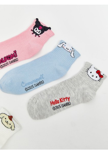 Yeni Sezon Hello Kitty Desenli Kiz Cocuk Patik Corap 5'li - S5MV97Z4