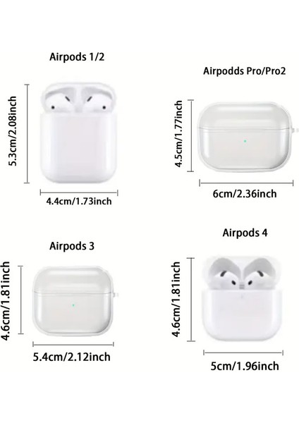 Airpods 2. Nesil ile Uyumlu Şeffaf Cyrstal Clear Ultra Berrak Kılıf