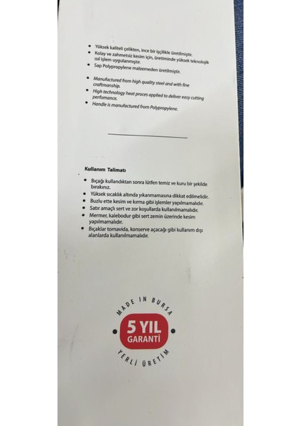 Hüskon Fransız Çelik Dövme Bıçak 17 cm