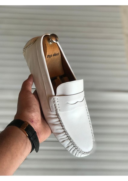 Yeni Sezon Hakiki Deri Günlük Loafer Geçme Rok