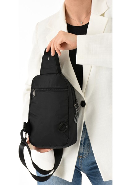 6004 Unisex Kırinkıl Kumaş Suya Dayanıklı Çok Bölmeli Body Bag