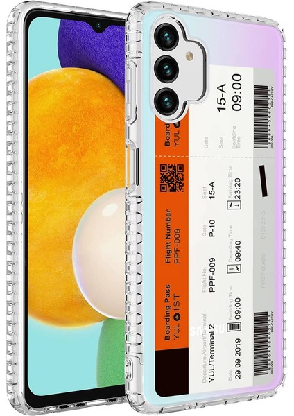 Galaxy A04S Kılıf Airbag Kenarlı Renkli Desenli Silikon Sert Elegans Kapak