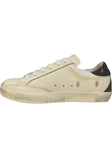 Kadın Goose Model Yıldız Detaylı Gülük %100 Deri Sneakers Ayakkabı 25NW00401