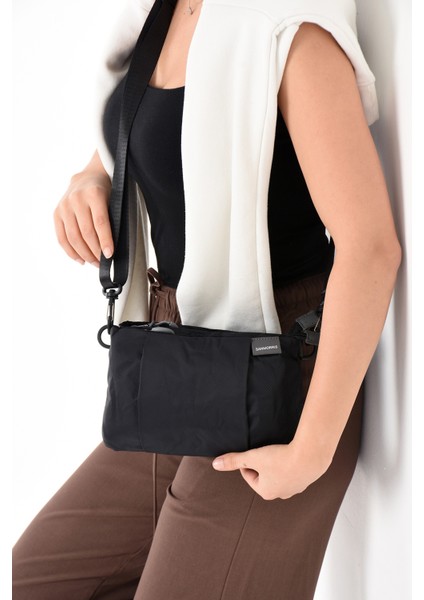 6011 Kadın 4 Bölmeli Paraşüt Kumaş Ayarlanabilir Çapraz Askılı Çanta