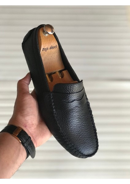 Yeni Sezon Hakiki Deri Günlük Loafer Geçme Rok