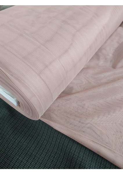 Çocuk Odası Dökümlü Düz Tül Perde - Gül Kurusu - Pileli Dikim 1x2,5 Pile -GK45