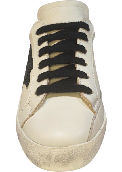 Kadın Goose Model Yıldız Detaylı Gülük %100 Deri Sneakers Ayakkabı 25NW00401 modelleri