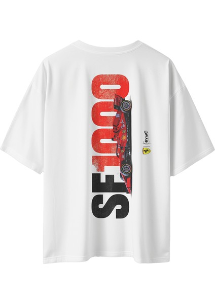 Unisex Ferrari SF1000 Baskılı Oversize Pamuklu Tshirt indirimleri