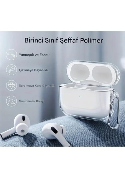 Airpods Pro 2. Nesil ile Uyumlu Şeffaf Cyrstal Clear Ultra Berrak Kılıf fırsatları