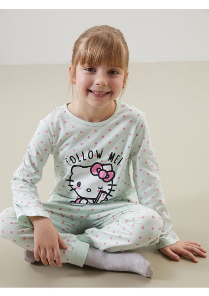 Yeni Sezon Hello Kitty Baskili Kiz Cocuk Pijama Takim - S54419Z1