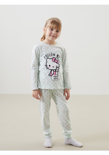 Yeni Sezon Hello Kitty Baskili Kiz Cocuk Pijama Takim - S54419Z1 modelleri