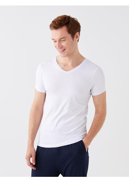 V Yaka Kısa Kollu Erkek Atlet