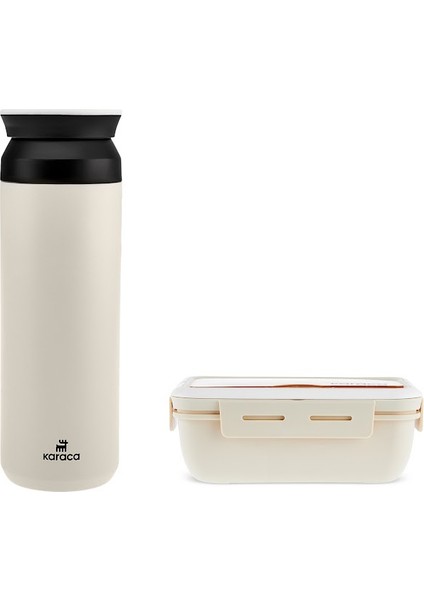 Rainbow Paslanmaz Çelik Termos 500 ml ve Fusca Lunch Box Krem fırsatları